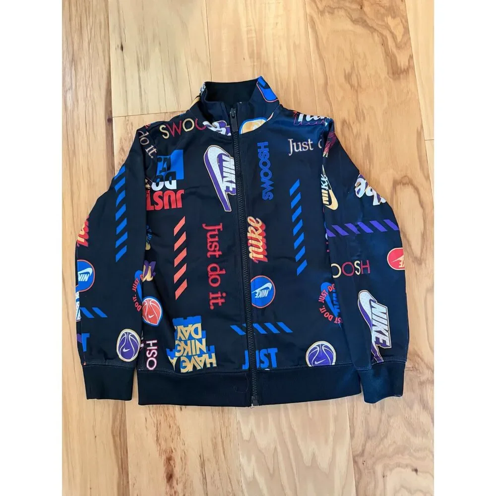 Nike Boys' Graphic Print Full-Zip Hoodie Jacket SZ 6 (M)